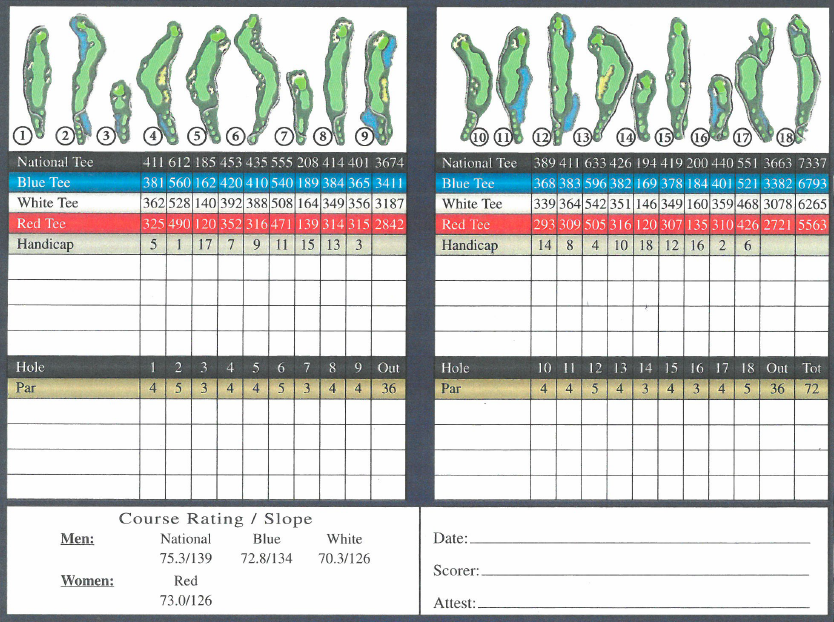Scorecard Houston National Golf Club